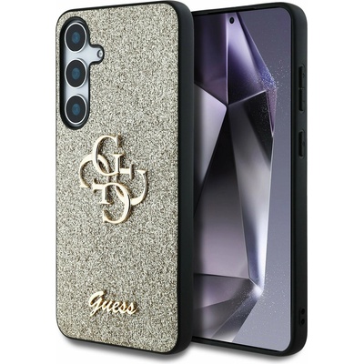 GUESS PU Fixed Glitter 4G Metal Logo Back Cover за Samsung Galaxy S25 Gold Guess | Lilav | ЖЕНИ | UNI