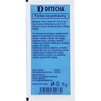 Detechafarba na potraviny modrá modrá 5 g