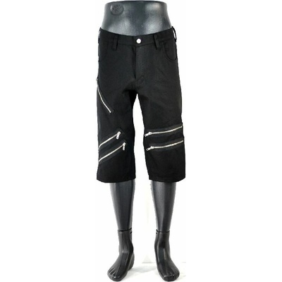 Punk kraťasy ČERNÉ SE ZIPY pánské