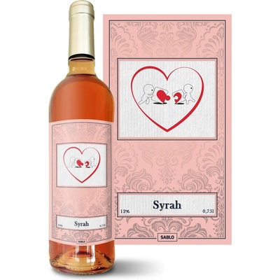 Sablio Puzzle love Syrah ružové suché víno 12 % 0,75 l (čistá fľaša)