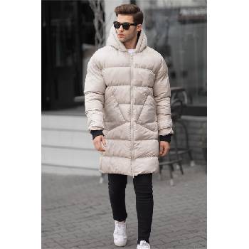 Madmext Мъжко дълго яке с качулка - Бежово 20231011010 (412991_Бежов)