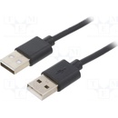 Assmann AK-300100-010-S USB 2.0 USB A vidlice z obou stran niklovaný, 1m, černý