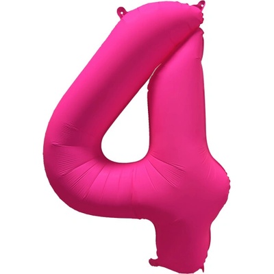 Amscan Fóliový balón narozeninové číslo 4 Neon růžová 86 cm