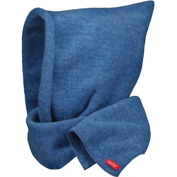 Merino šál s kapucňou fleece modrá sky