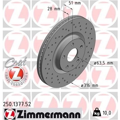 Brzdový kotouč ZIMMERMANN 250.1377.52 (250137752)