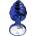 Sensual Метално дилдо Butt Plug с оребрение "BLUE HONEY CRYSTAL" 7 см. Размер - S