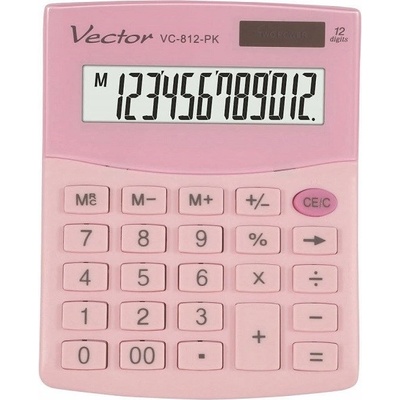 VECTOR KANCELÁŘSKÁ KALKULAČKA KAV VC-812 PK PINK
