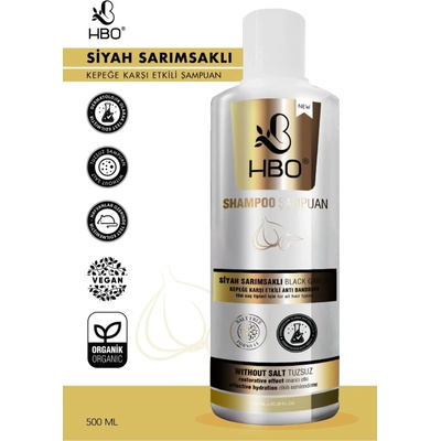 HBO шампоан с черен чесън против пърхот без сол, 500мл