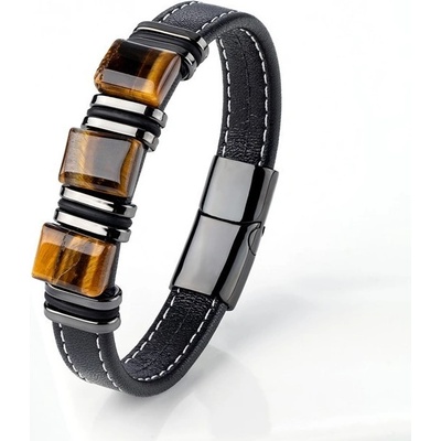 Naky pánský kožený náramek Amadeo Black N1004