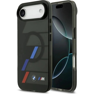 BMW Калъф BMW M IML Metal Buttons Tricolor Lines MagSafe за iPhone Air - черен
