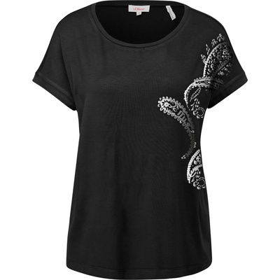 s.Oliver Dámske tričko RL T-SHIRT čierna strieborná