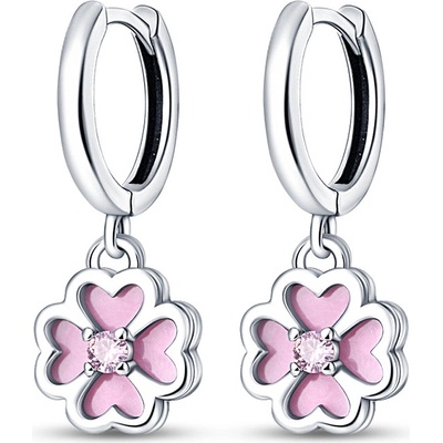 DELIS Сребърни обеци, jw511, модел цвете, родиево покритие (jw511)