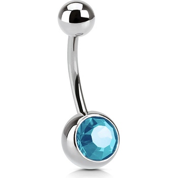 Steel Edge piercing do pupku chirurgická oceľ SENS03 modrá
