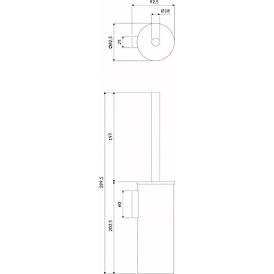 Omnires Modern Project WC štětka zlatá kartáčovaná GLB MP60621GLB
