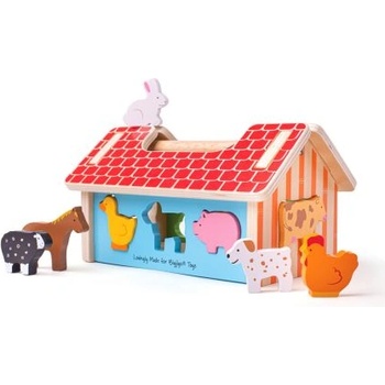Bigjigs Toys Дървен сортер - Животните от фермата (bb108)