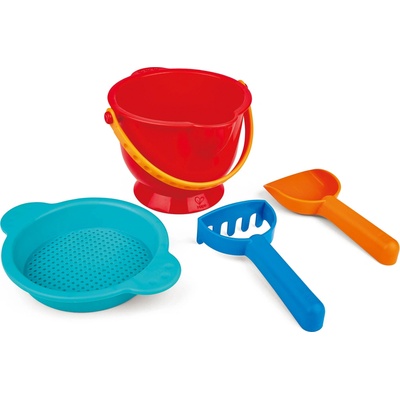 Hape Hračky na piesok Set so sitkom, vedrom, lopatkou a hrabličkami