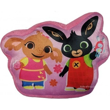 Setino Tvarovaný 3D vankúš vankúš zajačik Bing a Sula 34x26