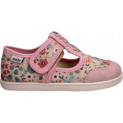 MIDO 60-09 MÄKKÉ papuče TENISKY Barefoot KOŽENÉ WILDFLOWER PINK