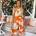 AX Paris Blood Orange Floral Print One Shoulder Jumpsuit - Blood Orange