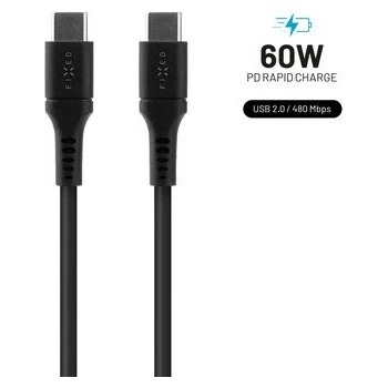 Fixed FIXDLS-CC05-BK nabíjací a dátový Liquid silicone s konektormi USB-C/USB-C a podporou PD, 0,5m, černý