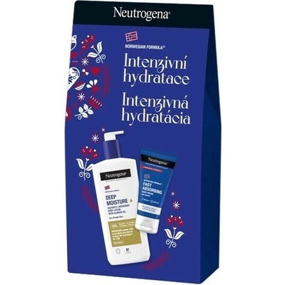 Neutrogena Intenzivní hydratace krém na ruce 75 ml + hloubkově hydratační tělové mléko s mandlovým olejem 400 ml dárková sada