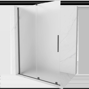 Mexen Velar плъзгаща се душ-преграда Walk-in 160 x 200 см, матирано 8 мм, четкано в оръжеен сив цвят - 871-160-000-33-66 (871-160-000-33-66)