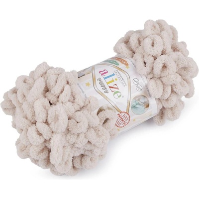 Pletací příze Alize Puffy 100 g Varianta: 25 (599) béžová světlá, Balení: 1 ks 48994/118529/232050