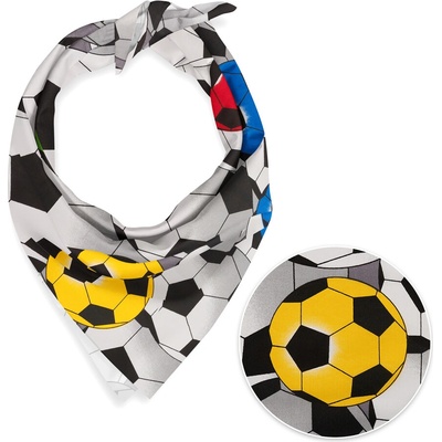 Biante detská šatka Sandra SA-580 Farebné a sivé futbalové lopty