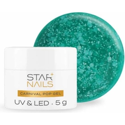 Starnails Uv Led gel Carnival Pop Caribbean Green efektový gel 005 5ml