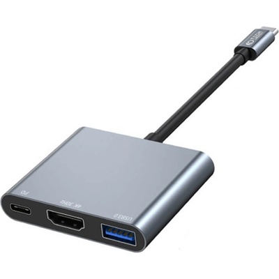 Tech-Protect V1-hub 3in1 - USB-C хъб поддържащ HDMI, USB-C и USB функционалности (тъмносив) (THP2034)
