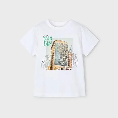 MAYORAL Тениска къс ръкав лентикулярен принт бял цвят за мини момче Майорал