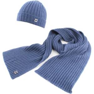  Комплект мъжки вълнен шал и шапка Granadilla Top Wool Set 2, Син