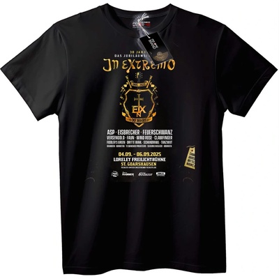 NOONEBRAND Тениска In Extremo 30-годишнина - 2XL, Black