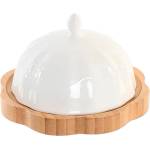 Item international Кутия за масло, порцелан и бамбук, 17, 5х17, 5х10см, бяла (1653)