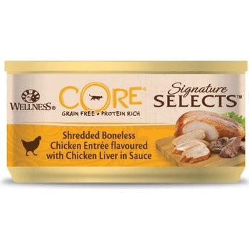 Wellness Core Signature Selects Shredded Boneless Chicken Entrée flavoured with Chicken Liver in Sauce 79 g