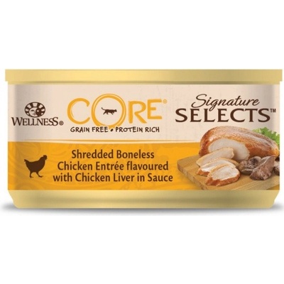 Wellness Core Signature Selects Shredded Boneless Chicken Entrée flavoured with Chicken Liver in Sauce 79 g