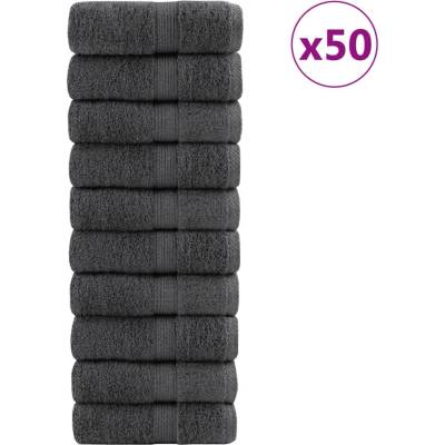vidaXL Премиум кърпи SOLUND 50 бр. Антрацит 15x21 см 600 gsm (137147)