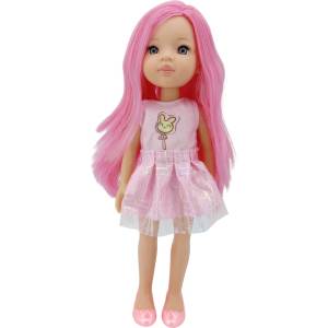 Moni Кукла Moni Toys - Pretty Doll, с розова коса и рокля, 33 cm (111805)