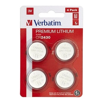 Verbatim 49534 Литиева батерия тип бутон CR2430, 3V, блистер, 4 бр (49534)