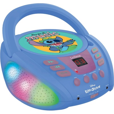 Lexibook Svietiaci Bluetooth CD prehrávač Disney Stitch