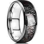 HARAHU Пръстен PU-32730 - Сребърен / Черен / 55mm KP32730