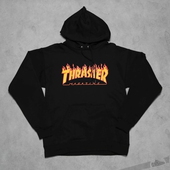 Thrasher Flame Logo Hood mikina black