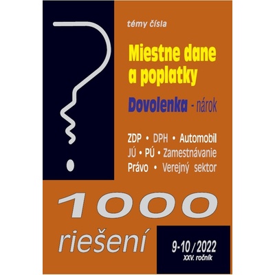 1000 riešení č. 9-10 / 2022 - Miestne dane a poplatky