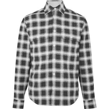 Boss Риза с дълъг ръкав Boss Men's C Owen Flannel Check Long Sleeve Overshirt - Open Grey 072