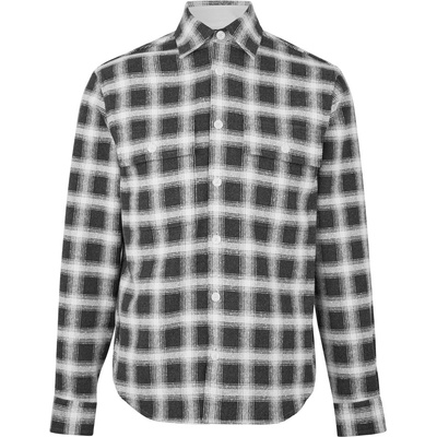 Boss Риза с дълъг ръкав Boss Men's C Owen Flannel Check Long Sleeve Overshirt - Open Grey 072