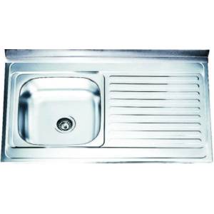 Inter Ceramic Кухненска мивка алпака, с ляв/десен плот, с борд към стена (ICK Big Sink - Select) Мивка за вграждане