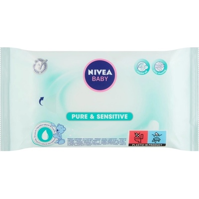 Nivea Vlhčené obrúsky Baby Pure & Sensitive 63 ks