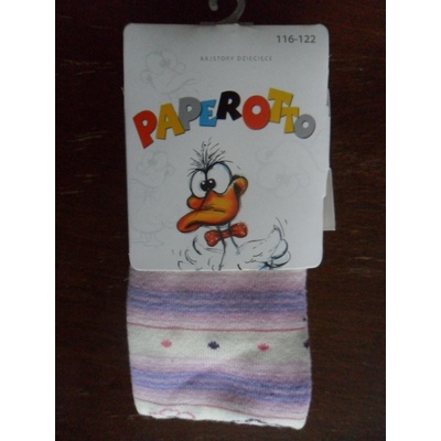 Paperotto dětské vzorované punčochové kalhoty růžové s proužky