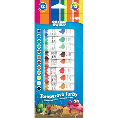 Ocean World Barvy temperové 12x12ml