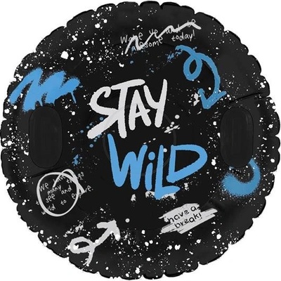 Spokey Nafukovací sněžný kluzák ve tvaru kola Stay Wild černá